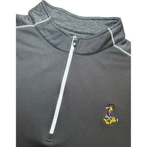FootJoy Mens XL 1/4 Zip Golf Pullover Black Gray Performance Bird Graphic Logo